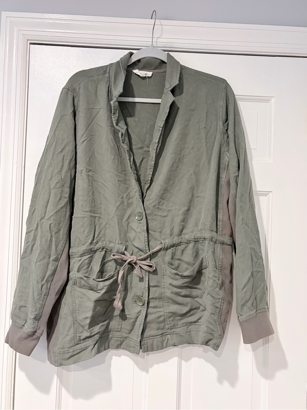 Splendid Utility Jacket โ Womenโs XL โ Olive Green Linen Blend